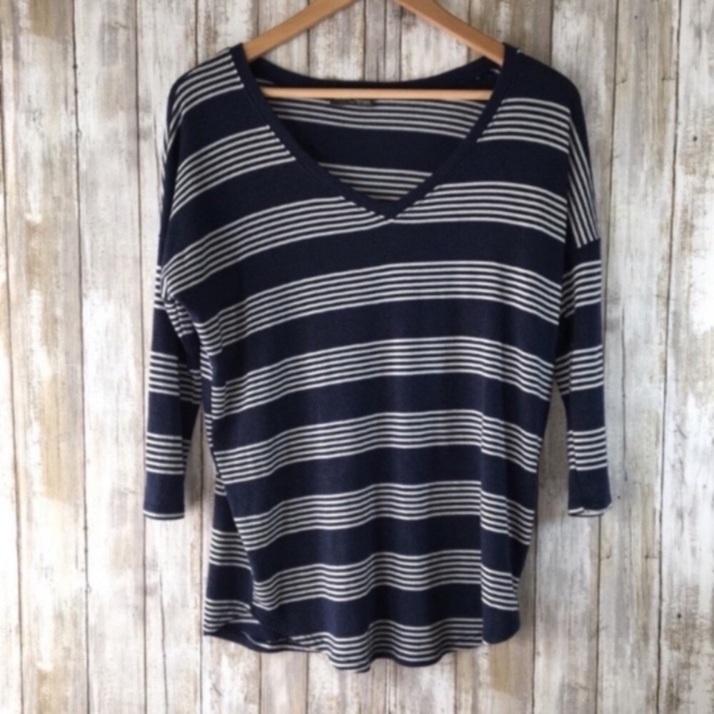 Market & Spruce Navy Striped Blouse